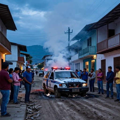 Queman patrullero PNP en Ucayali tras enfrentamiento con manifestantes