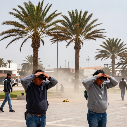 Fuertes vientos azotan Tacna y COER emite alerta roja hasta el jueves