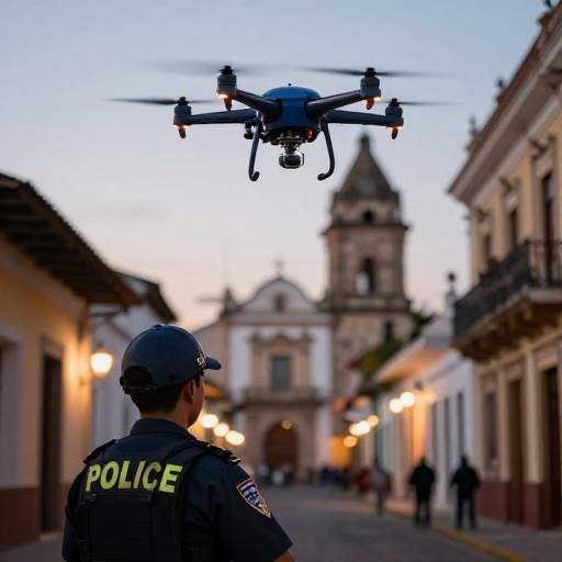 Operativo policial con drones vigilará Centro Histórico de Santa Rosa de Lima